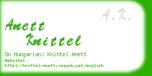 anett knittel business card